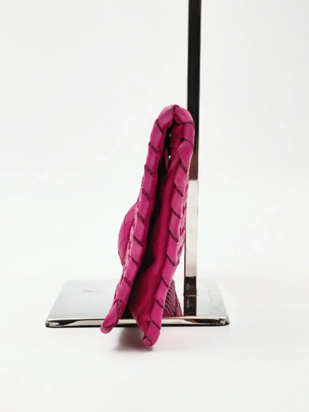 Bottega Veneta Intrecciato Pink Leather Clutch Bag Woven Wallet Purse